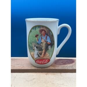 1987 Coca-Cola Norman Rockwell "The Barefoot Boy" Commemorative Mug - 4” Tall